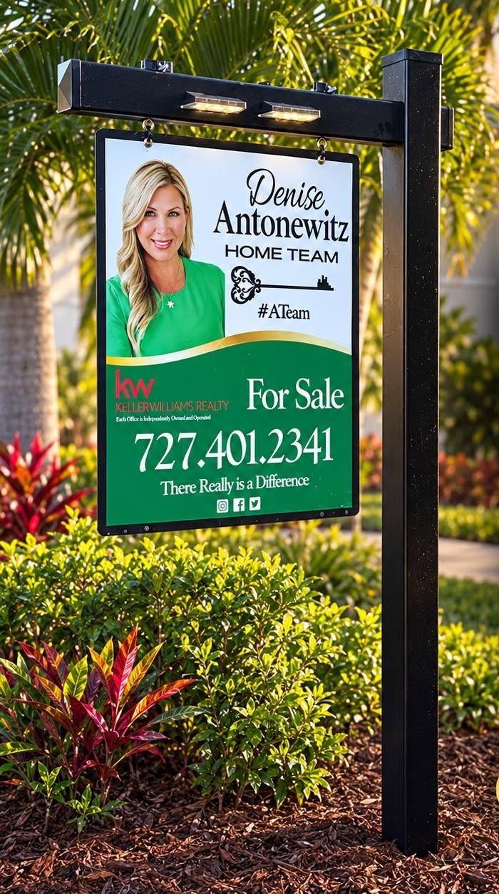 Illuminated LxPosts installation for Denise Antonewitz Home Team, Keller Williams Realty